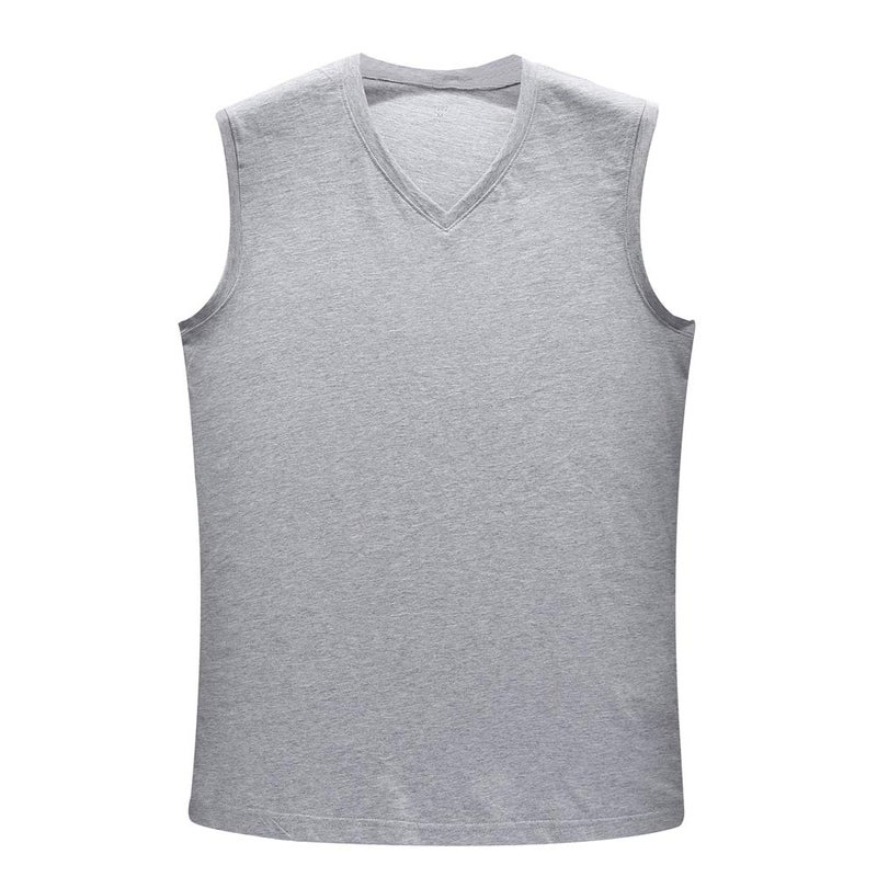 Y2Y2 Men's Sleeveless V-Neck T-Shirt, Gray, L (42"-44") - Image 5
